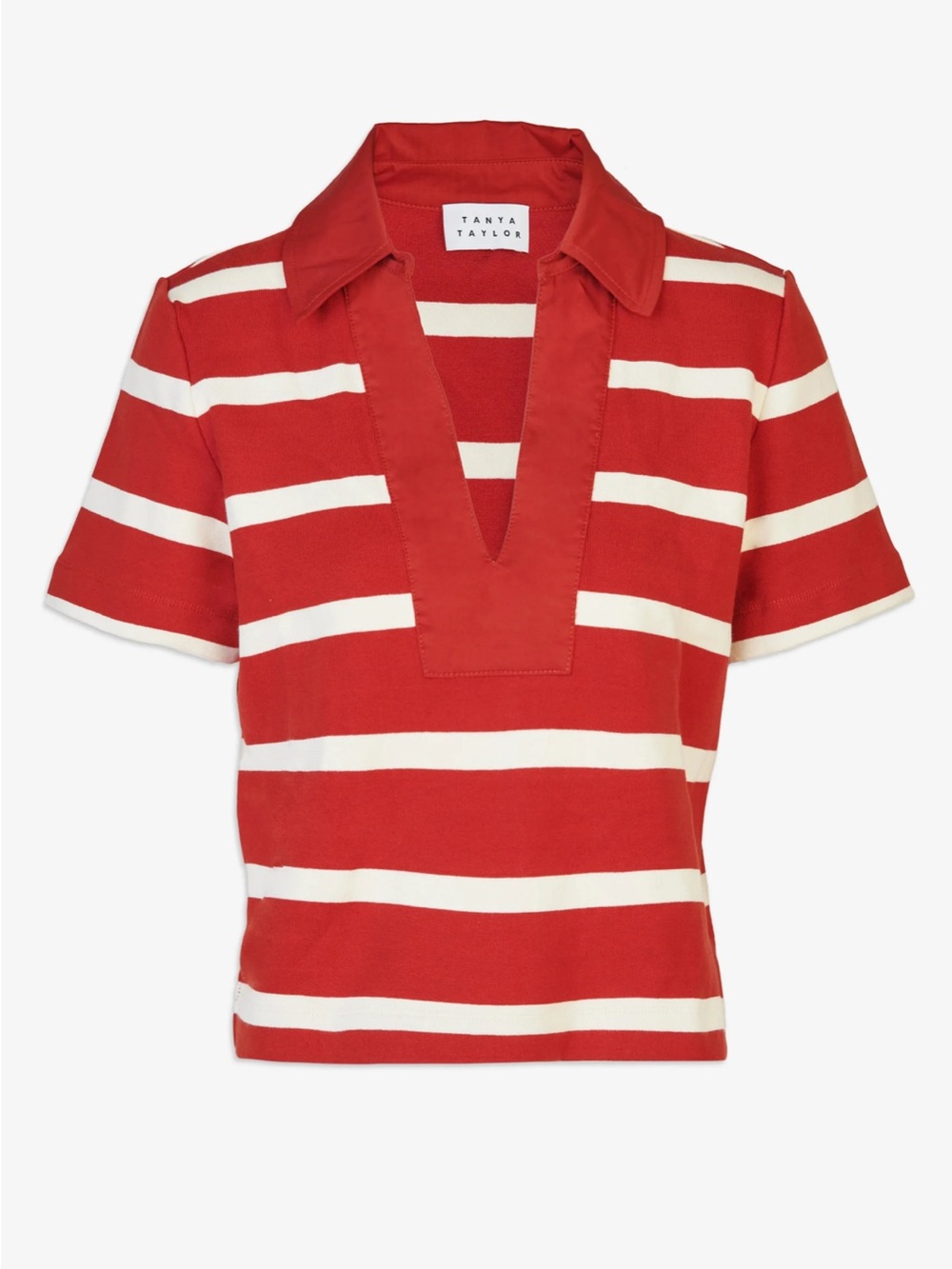 Tanya Taylor Melanie Red & White Striped Top